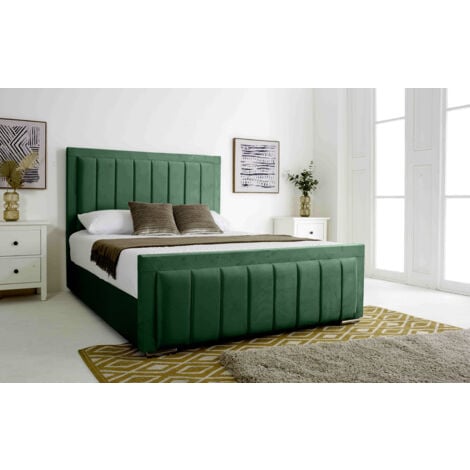 Stylus Green Plush Velvet Single Bed Frame