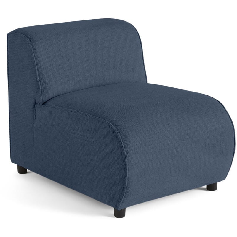 Lisa Design - Suaro - module d'assise sans accoudoirs en tissu texturé - bleu