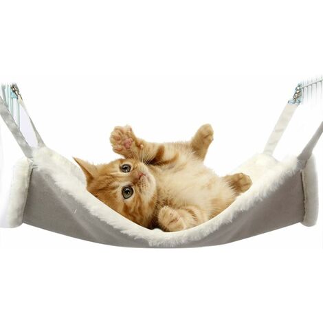 Suave hamaca cama gato jaula colchón manta cama colgante cómodo dormir estera jaula colchón IE145 (S (38x33cm), blanco)
