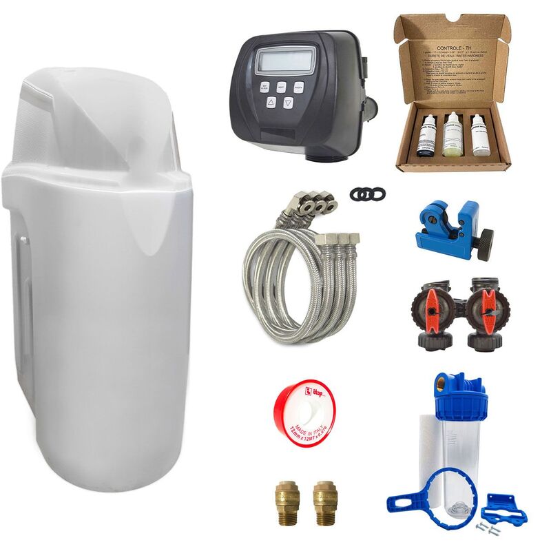 

Pentair - Suavizador de agua 8L Clack WS1 completo con prefiltración y accesorios de montaje