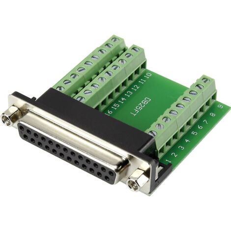 SUB-D femelle Nombre de pôles: 25 TRU COMPONENTS DSUB25F-27TB-3 1282791 90 ° raccord à vis 1 pc(s)