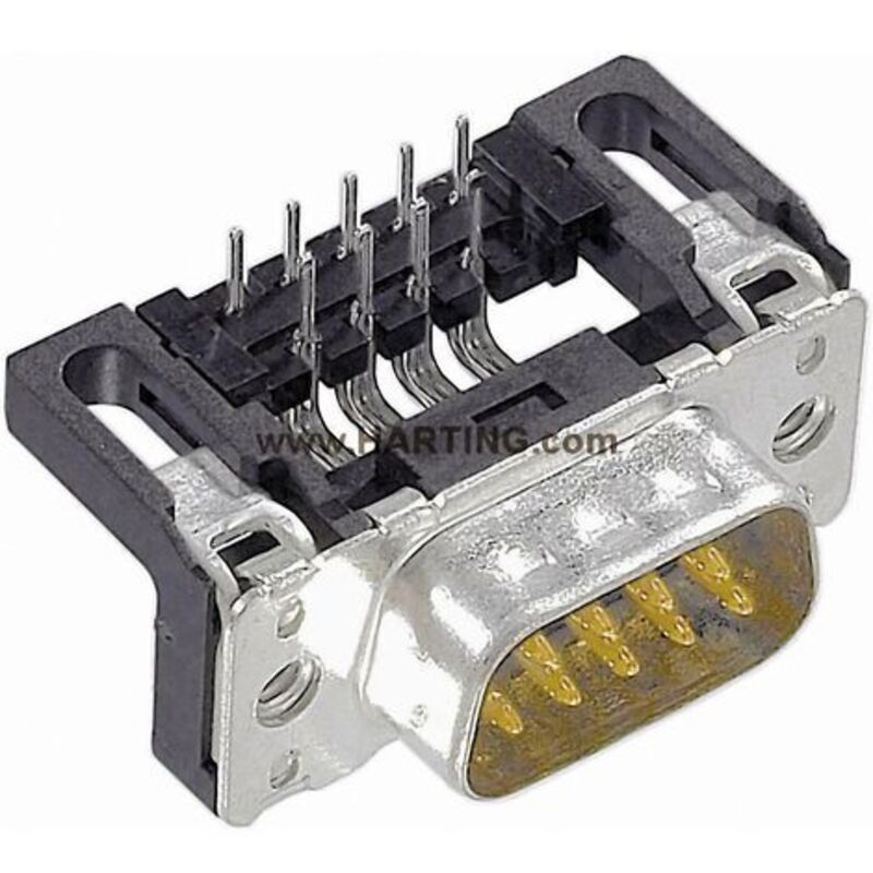 Embase sub-d mâle 9 pôles Harting 09651626812 90 ° à souder 1 pc(s) D03700