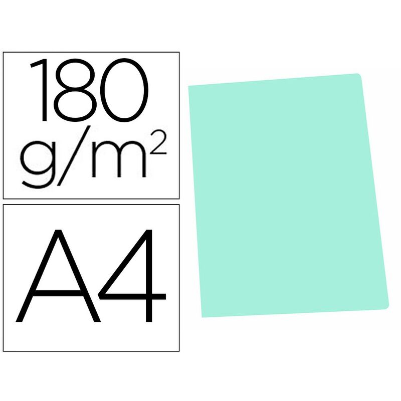 

Subcarpeta cartulina gio din a4 verde pastel 180 g/m2 (pack de 50 uds.)