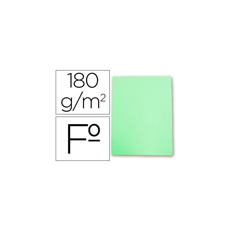 

Subcarpeta cartulina gio folio verde pastel 180 g/m2 (pack de 50 uds.)