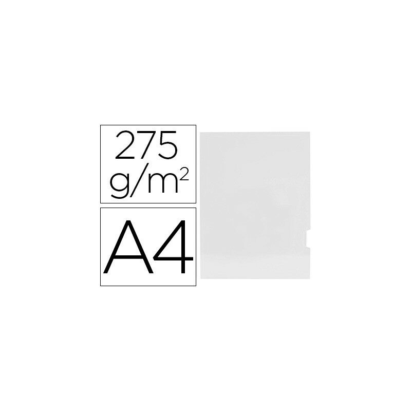 

GIO - subcarpeta 2 solapas cartulina plastificada blanco 275gr a4 -25u-