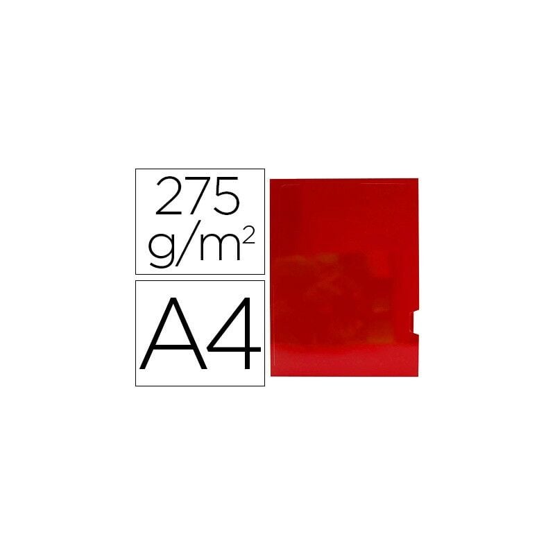 

GIO - subcarpeta 2 solapas cartulina plastificada rojo a4 275gr -25u-