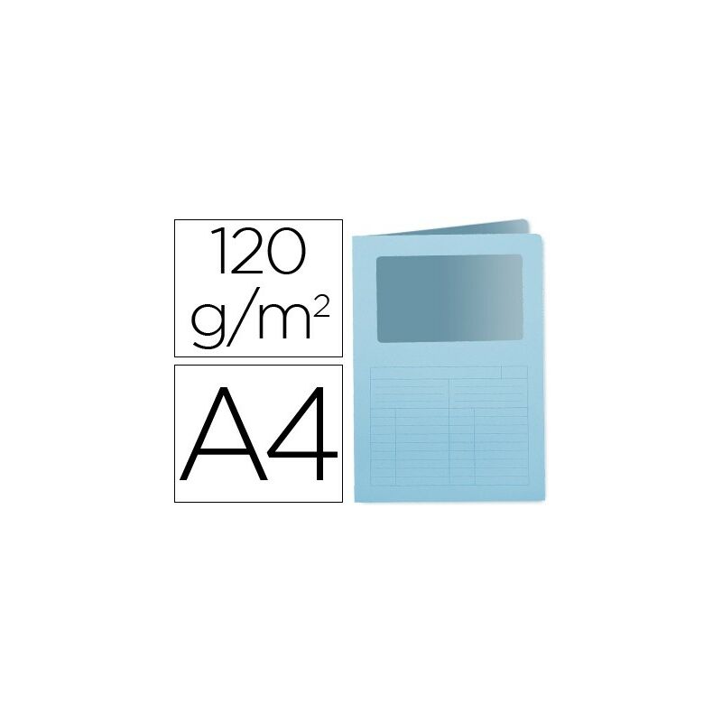 

Subcarpeta cartulina q-connect din a4 azul con ventana transparente 120 gr (pack de 50 uds.)