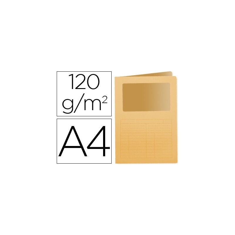 

Q-connect - Subcarpeta cartulina din a4 naranja con ventana transparente 120 gr (pack de 50 uds.)