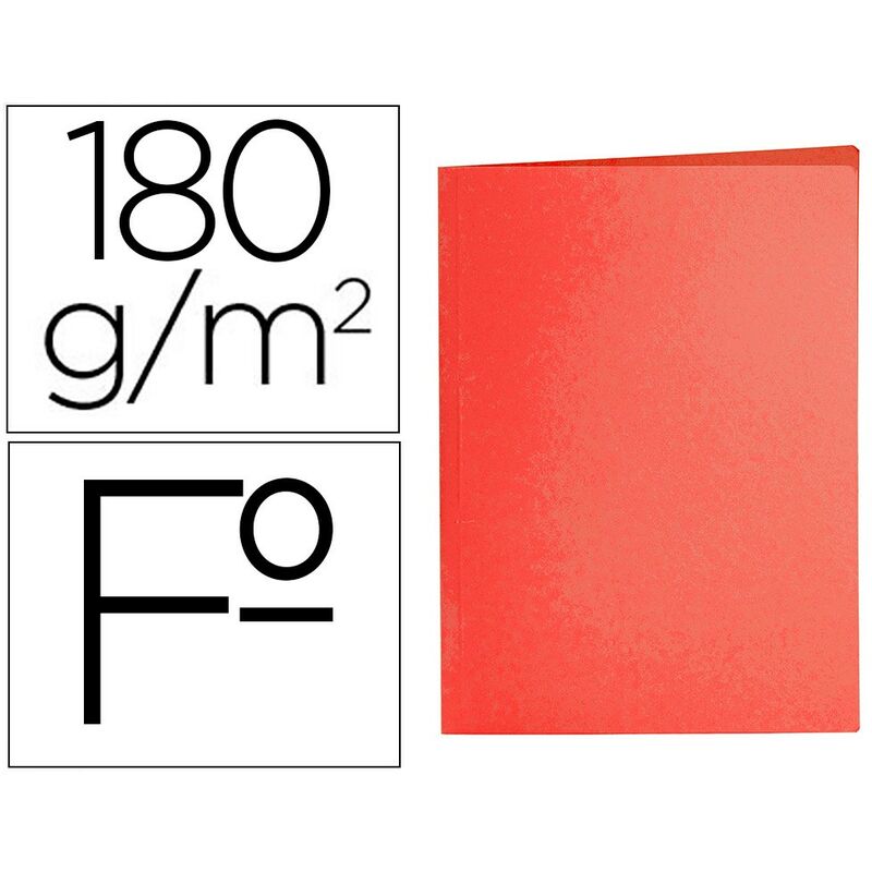 

Subcarpeta folio rojo intenso 180g/m2 (pack de 50 uds.) - Liderpapel