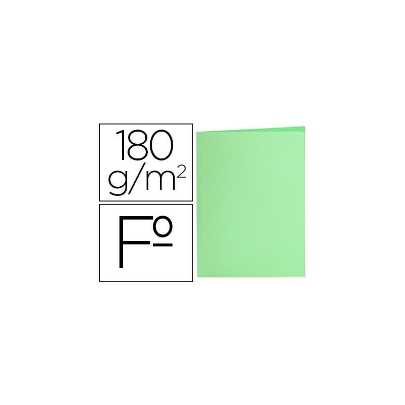 

Subcarpeta folio verde pastel 180g/m2 (pack de 50 uds.) - Liderpapel