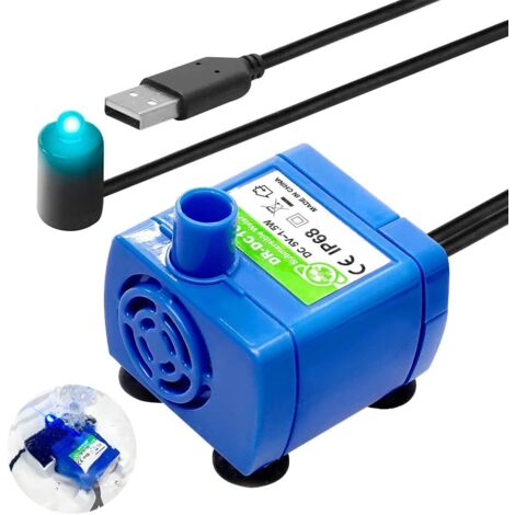 Submersible Pet Water Pump, Pet Drinking Fountain Pump, USB Port Replacement Cat Fountain Pump