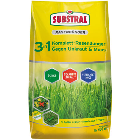 Substral 3in1 Komplett-Rasendünger gegen Unkraut & Moos 14kg für 400m²