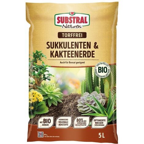 SUBSTRAL® Naturen® BIO Sukkulenten & Kaktuserde torffrei 5 Liter