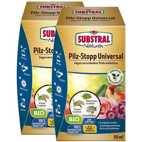 SUBSTRAL Naturen Pilz-Stopp Universall Gemüse Obst Wein Zierpflanzen, 2 x 50 ml