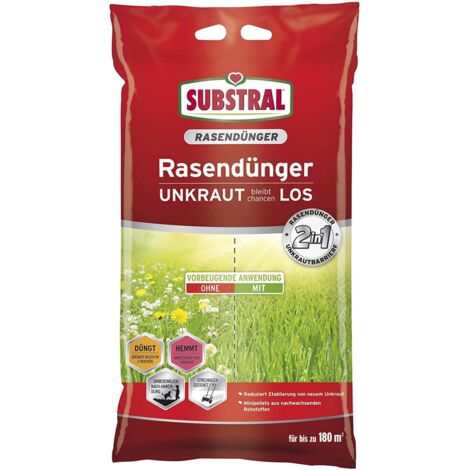 Substral Rasendünger mit Unkrautverdränger 9,1 kg 18 m² organisch Unkrauthemmung