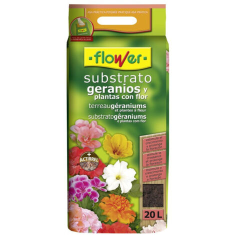 Substrat de fleurs Graniums et plantes avec fleur, sac avec ASA 20 litres