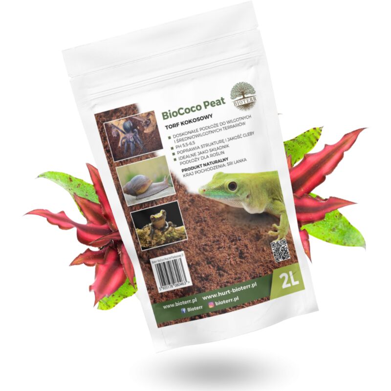 Substrat de tourbe BioCoco, fibre de coco, tourbe de coco 5L prêt à l'emploi en terrarium