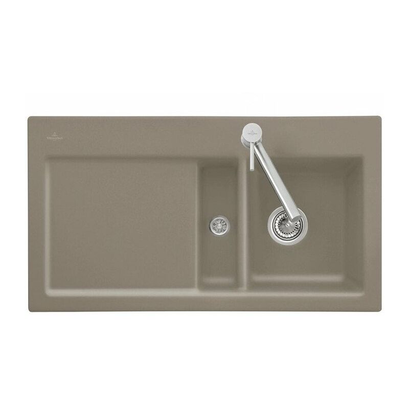 

Villeroy&boch - Subway 50 plano, Fregaderos empotrados al ras, 880 x 475 mm, Disponible con escurridor derecho o izquierdo, Instalación al ras en