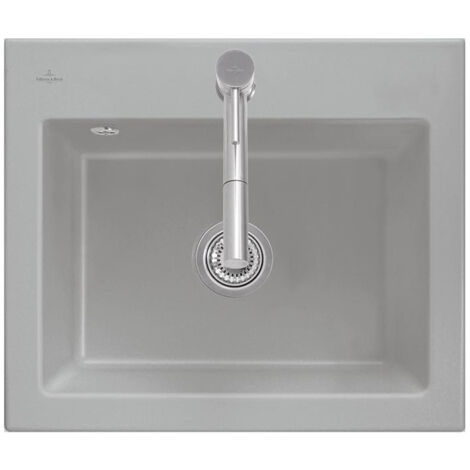 Subway 60 S, Éviers encastrés, 600 x 510 mm, Disponibleavec égouttoir à droite ou égouttoir à gauche, Évier à encastrer, Évier inclus Vidage manuel, chromé Blanc brillant