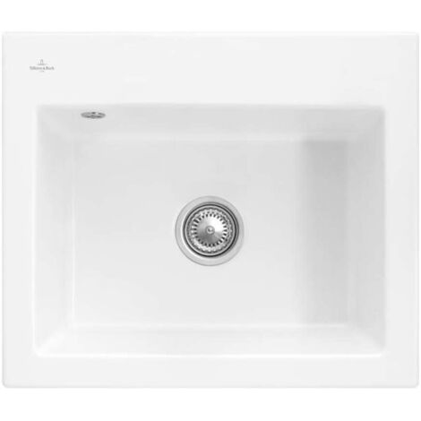 Subway 60 S, Lavelli da incasso, 600 x 510 mm, Disponibile con gocciolatoio a destra o gocciolatoio a sinistra, Lavello da incasso, Lavello incluso Piletta manuale, cromo Bianco lucido
