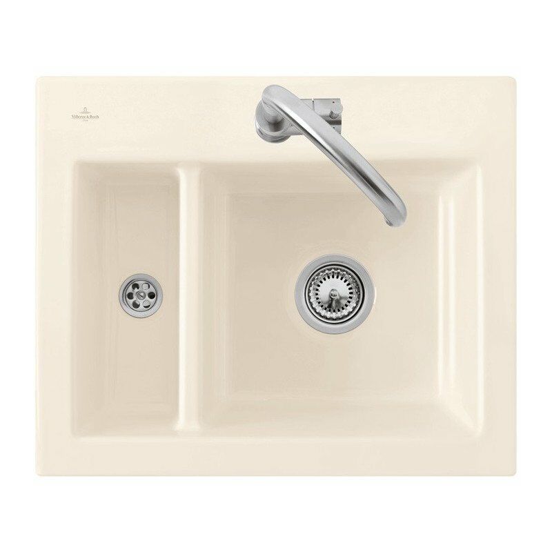 

Villeroy&boch - Subway 60 XM plano, Fregaderos empotrados a ras, 585 x 475 mm, Fregadero no reversible, Instalación a ras en encimera de piedra