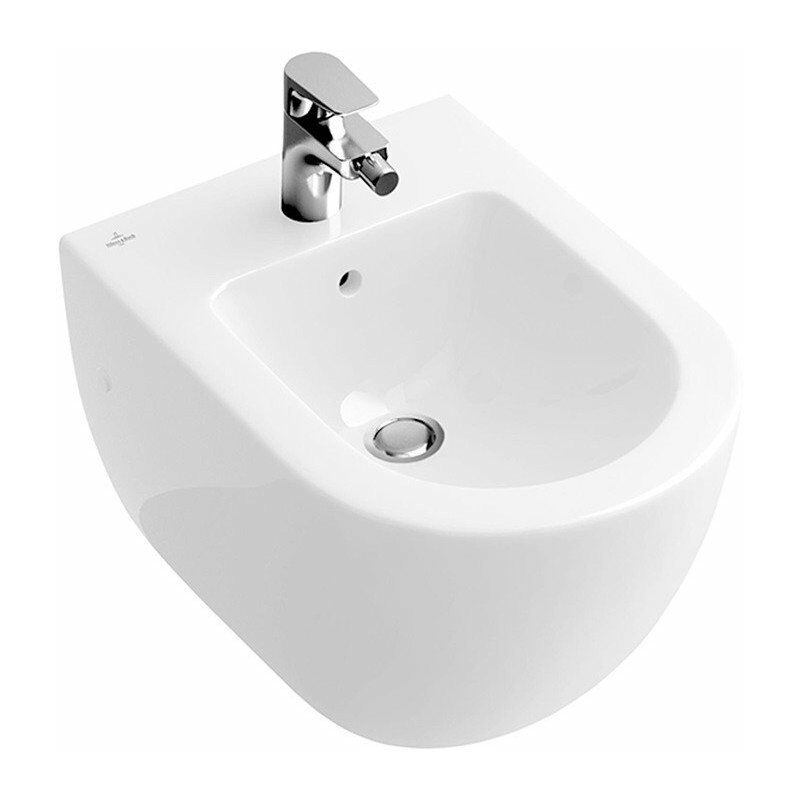 

Villeroy&boch - Subway, Bidé suspendido 370 x 560 mm, para grifería 1 orificio, orificio para grifo perforado, con rebosadero, modelo suspendido, En