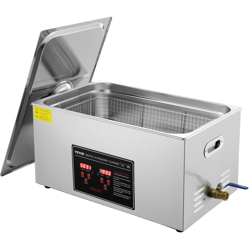 VEVOR Ultraschallreiniger Ultraschall Edelstahl-Reinigungsgerät 480 W, 22 L Ultraschallreinigungsgerät mit Digitaler Anzeige 0-30 Min, Reinigung Ultraschall für Schmuck, Brillen, Uhren usw.