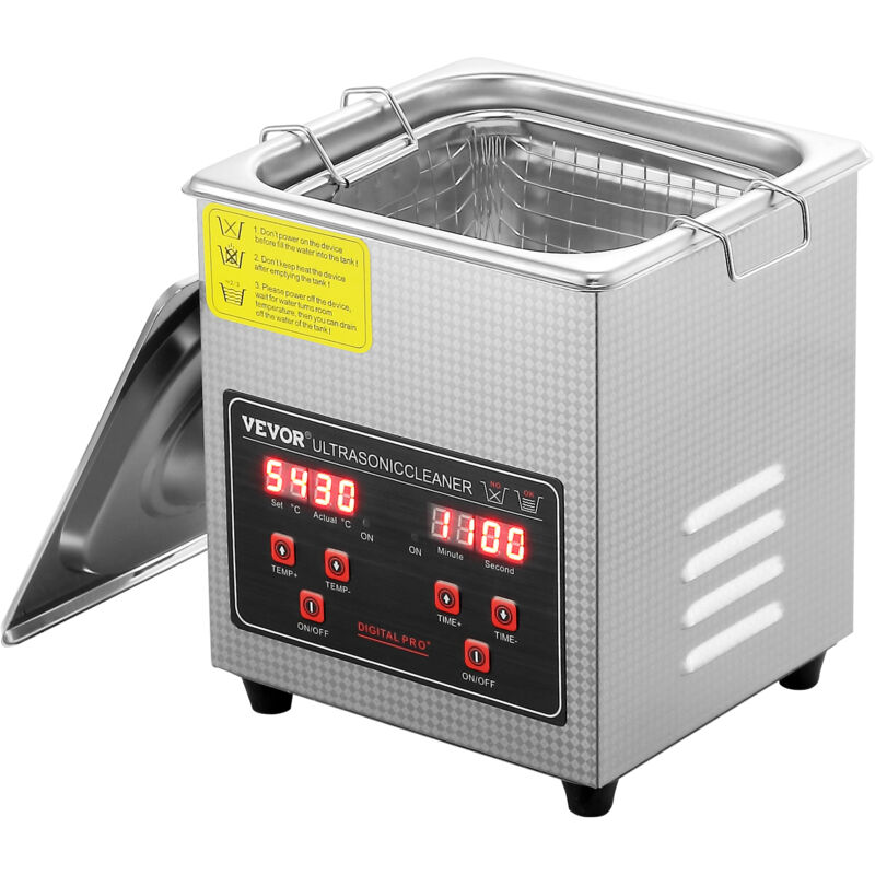VEVOR Ultraschallreiniger Ultraschall Edelstahl-Reinigungsgerät 150 W, 2 L Ultraschallreinigungsgerät mit digitaler Anzeige 0-30 Min, Reinigung Ultraschall für Schmuck, Brillen, Uhren usw.