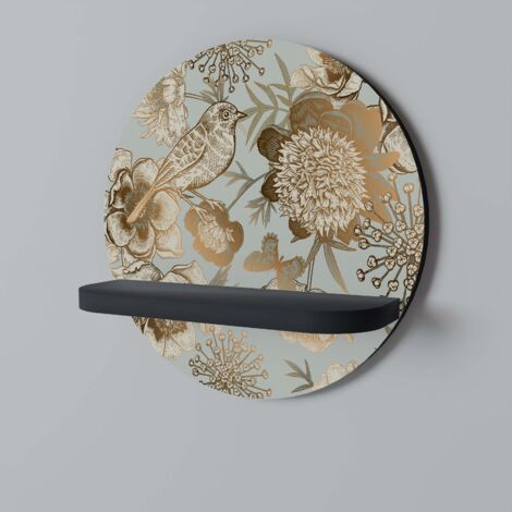 SUCCULENT WHIMSY Rundes Regal Schwarz