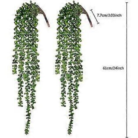 Succulente artificielle suspendue de 68 cm (27 pouces), effet collier de perles pour un aspect réaliste, facile à nettoyer et à dépoussiérer, design vibrant et adorable pour votre jardin.