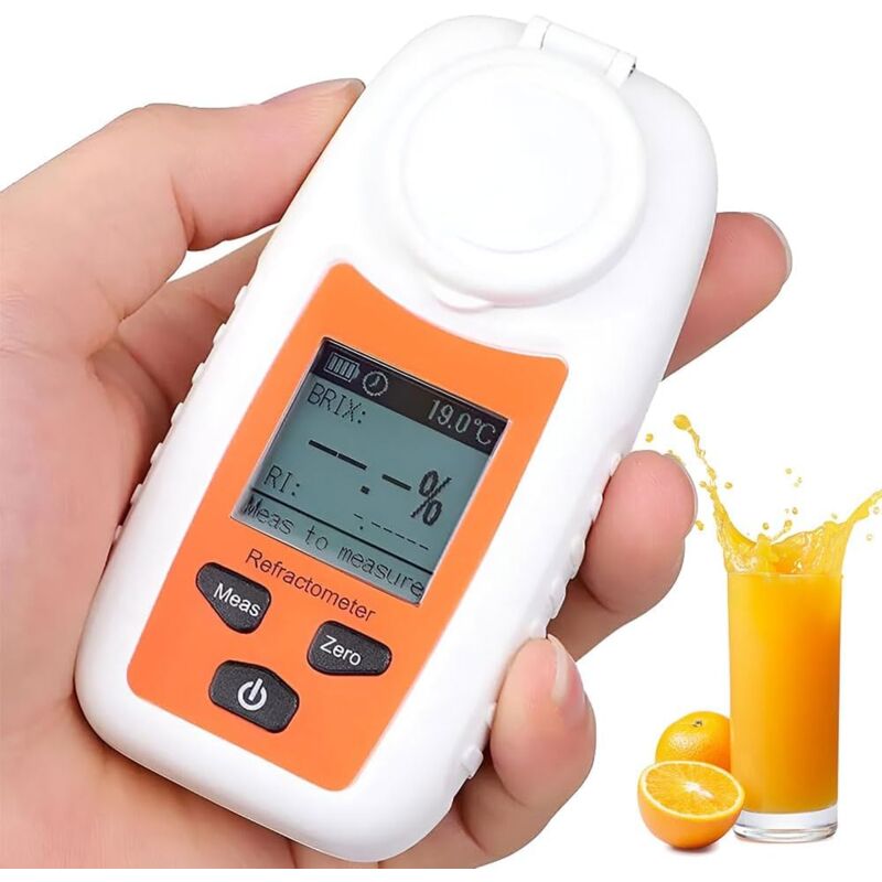 Sucre Portable, réfractomètre Brix numérique avec Compensation de température, Instrument de Mesure de la Douceur avec Couvercle de Protection et