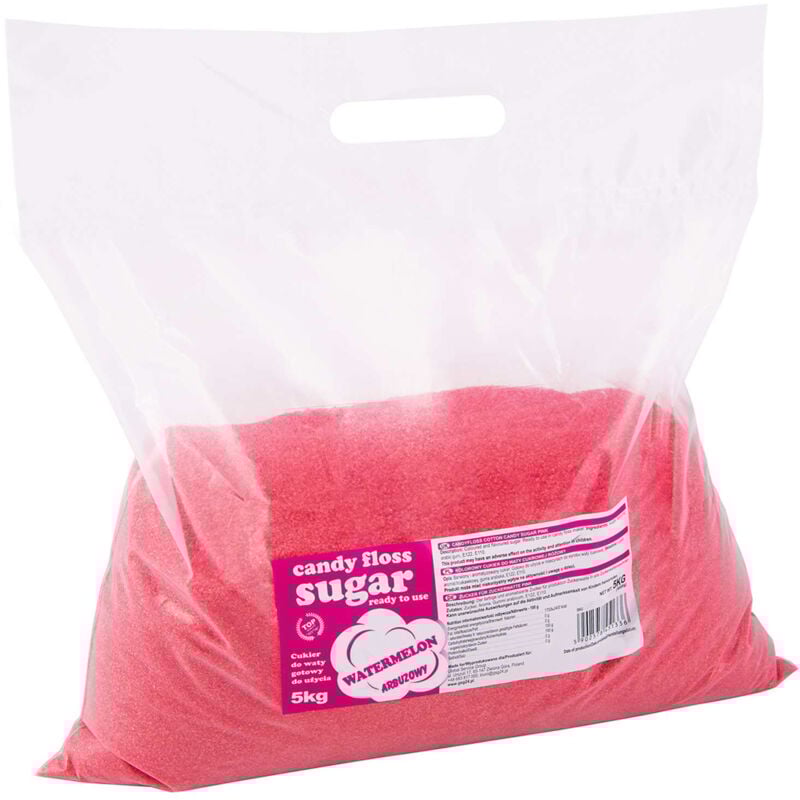 Sucre rouge coloré pour barbe à papa au goût de pastèque 5kg