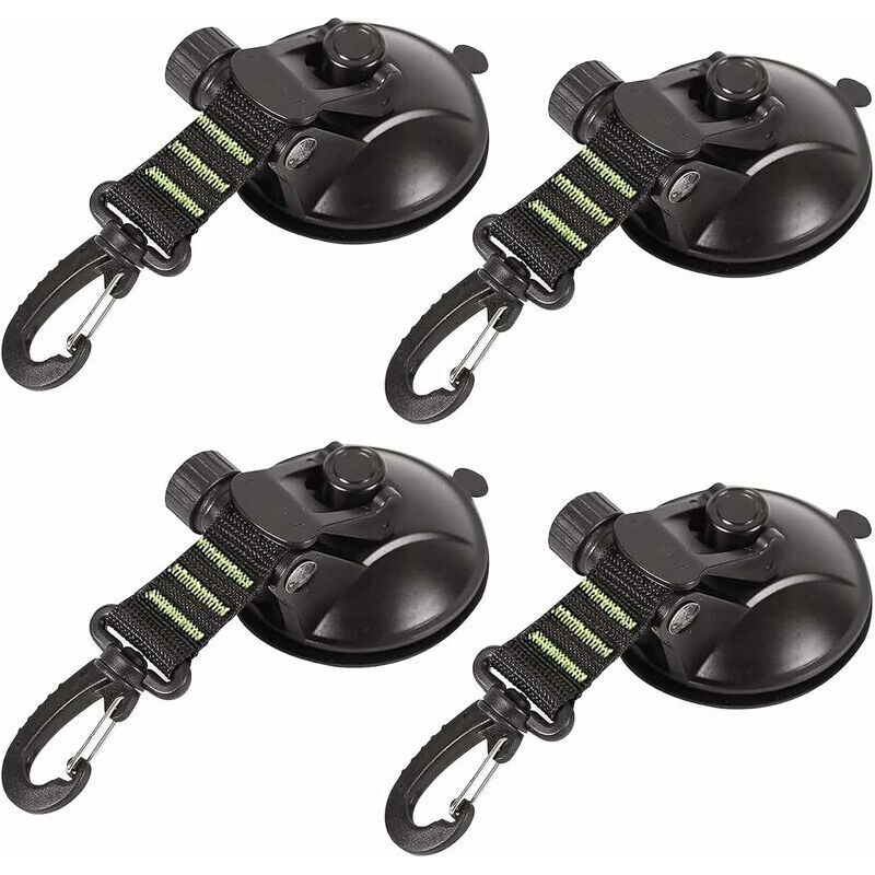Gotrays - Suction Cup Anchor, 4 Pieces Car Body Suction Cup, Suction Cup Mounting Hook Suction Cup Awning, Anchor Suction Cups, Car Suction Cup Hook,
