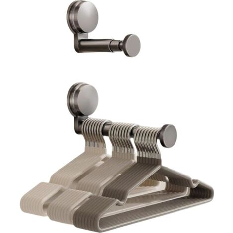 Suction Cup Clothes Hangers, Balcony Storage Organizer, Multifunctional Wall Hanger, Gray