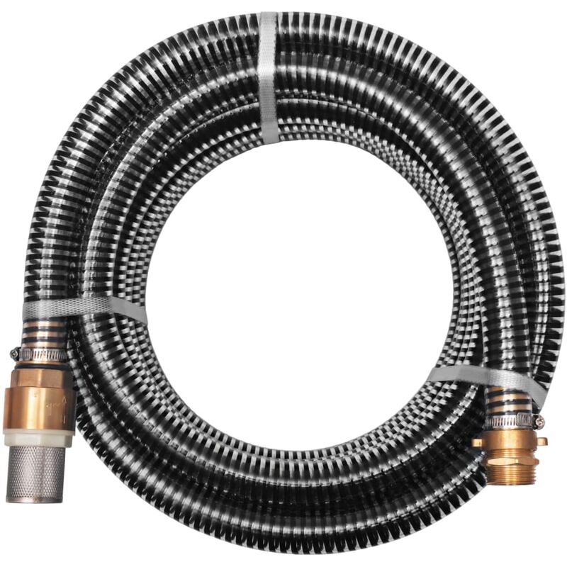 Suction Hose With Brass Connectors 3 M 25 Mm Black Vidaxl