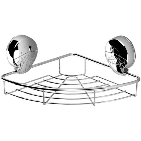 SHOWERDRAPE Suctionloc Corner Basket Chrome