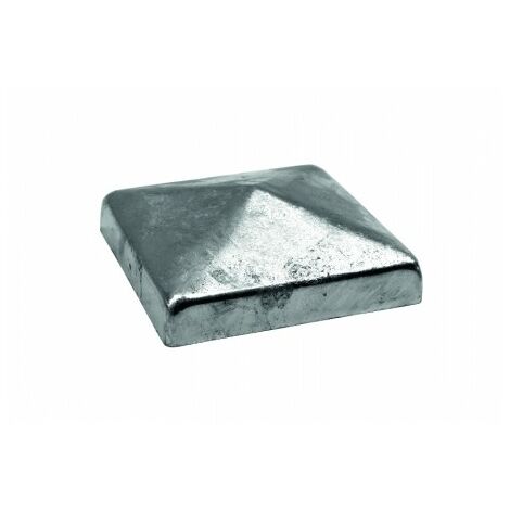 Sud Bois – Chapeau poteau carré pyramide 10x10cm – Métal zingué à chaud – Fixation par vis – Protection contre intempéries pour poteaux 100x100mm