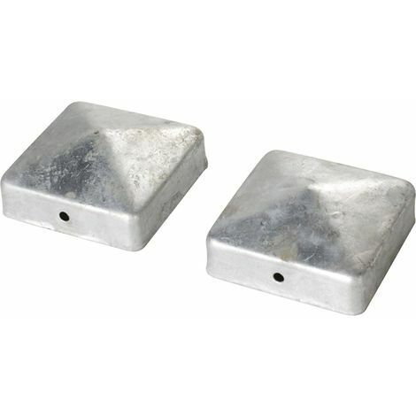 Sud Bois – Chapeau de poteau carré pyramide 71x71mm – Zingué à chaud pour poteaux 69x69mm et 70x70mm – Lot de 2 – Fixation par vis