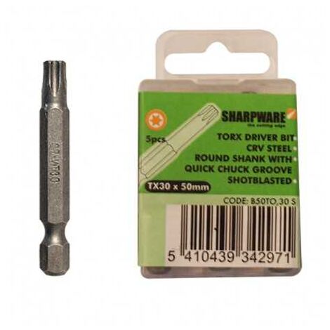 Sud Bois – Embout de vissage Torx 5 pièces T25 – Longueur 50 mm – Pour vis à tête fraisée – Acier au chrome vanadium pour durabilité
