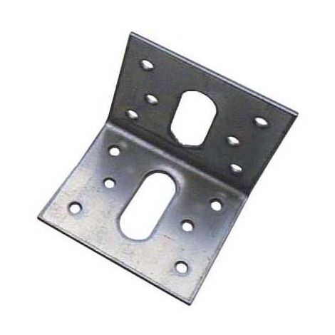 Sud Bois – Équerre de fixation en acier galvanisé 50x50x57mm Ep. 2 mm – Multi-trous 14 pour assemblage charpentes et structures – Installation rapide