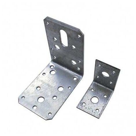 Sud Bois – Équerre de fixation en acier galvanisé 90x90x60mm Ep. 2.5mm – Multi-trous 23 – Pour assemblage structures bois – Résistante aux intempéries