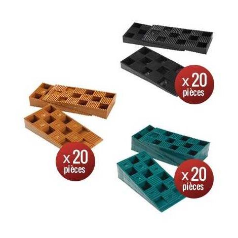 Sud Bois – Lot de 60 cales crantées 10-30 mm – Matériau indéformable – Pour lambourdes bois – Installation rapide et durable