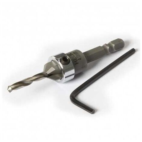 Sud Bois – Mèche à bois pour perceuse Ø 4mm – Butée réglable – Chanfrein variable 8-10mm – Pour vis inox Ø 5mm – Coupe nette sans éclat