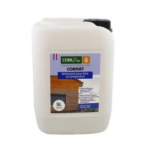 Sud Bois – Nettoyant dégraissant Corinet 5L – Pour surfaces non ferreuses – Élimine graisses et moisissures – Application facile au pulvérisateur
