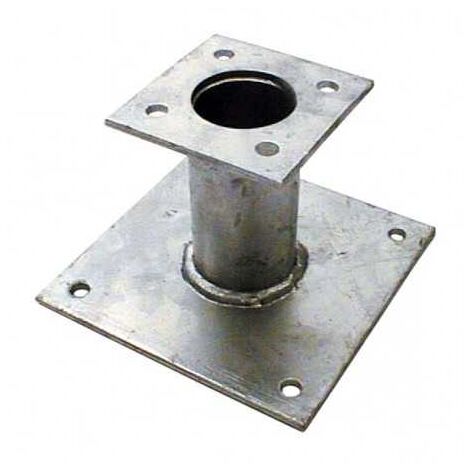 Sud Bois – Pied de poteau fixe double platine galvanisé à chaud – Hauteur 150mm – Fixation par trous 8.6mm – Charge maximale 67KN