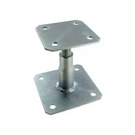 Sud Bois – Pied de poteau réglable 100 à 150 mm – Acier S235 JR 4 mm – Installation rapide sur béton et bois – Support pour section 200 x 200 mm - APB100