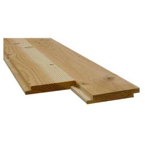 Sud Bois – Plancher mi-bois Douglas 22x135mm 3m – Second choix avec noeuds et défauts – Séchage 18% pour revêtement intérieur