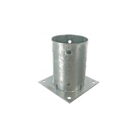 Sud Bois – Support pied de poteau rond 140mm – Acier galvanisé à chaud – Fixation par vis – Hauteur 150mm – Dimensions base 200x200mm