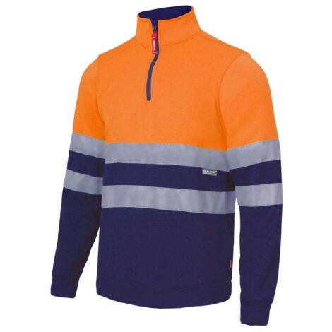 Sudadera bicolor alta visibilidad en punto afelpado VELILLA Serie 305701