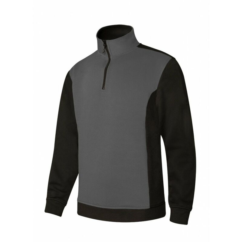 

Sudadera bicolor con media cremallera de cuello alto V105703 | 3XL - Gris/Negro - Velilla